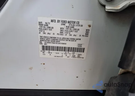 2014 Ford Explorer z USA, uszkodzony, nr VIN 1FM5K7B81EGA15855